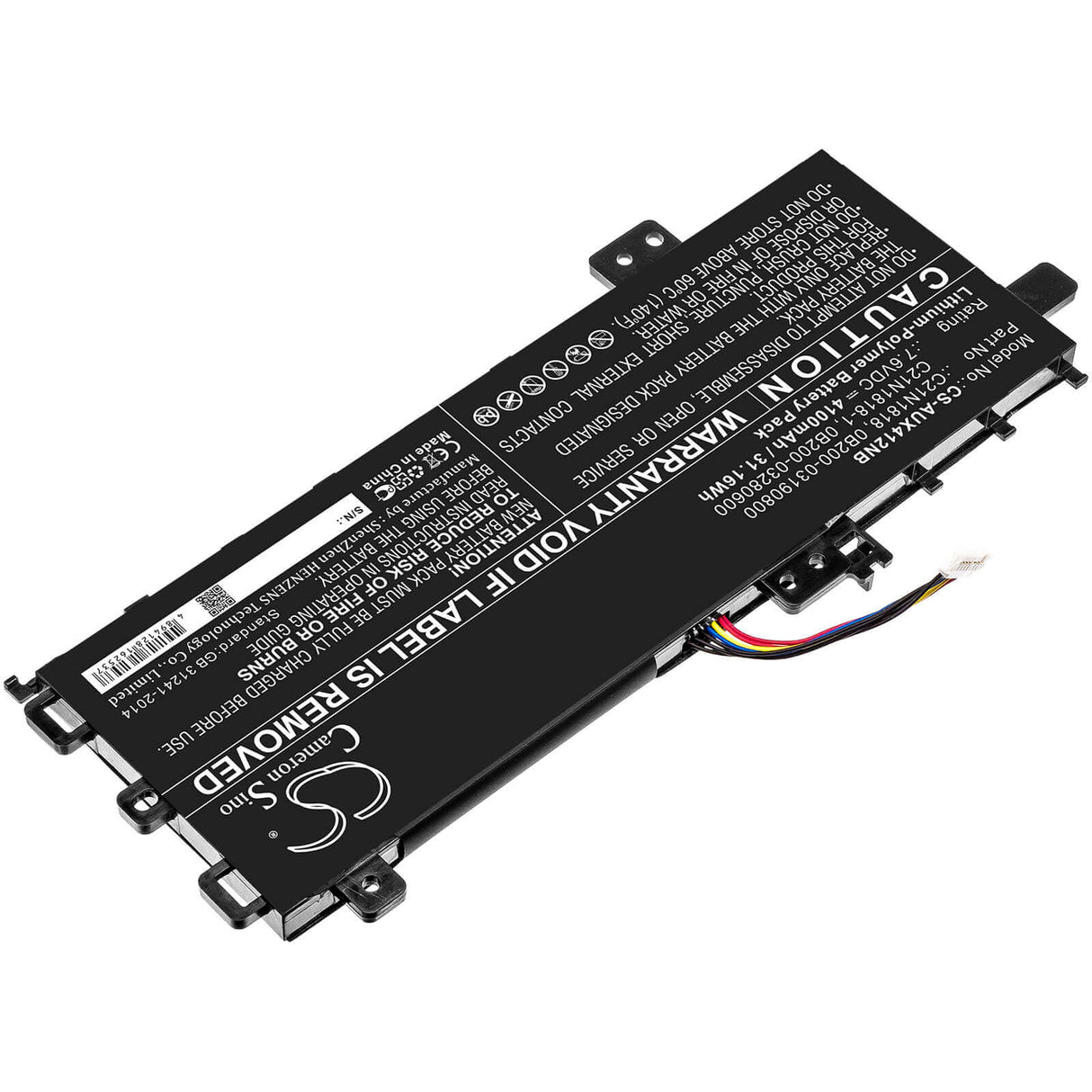 Notebook Battery For Asus, A412fa, A412ua, A412ub 7.6v, 4100mah - 31.16wh Notebook, Laptop Cameron Sino Technology Limited