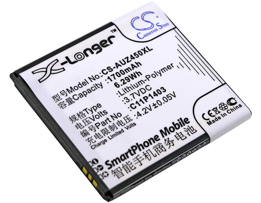 3.7V, Li-Polymer, 1700mAh, SmartPhone battery fits Asus, 0b200-01070000, A450cg, Zenfone 4.5, 6.29Wh Mobile, SmartPhone Cameron Sino Technology Limited (Smartphone)