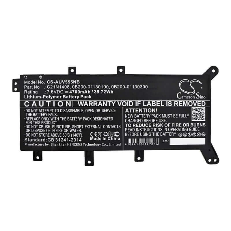 Battery For Asus, A555lj, A555lj-dm941t, A555lj-xo912t 7.6v, 4700mah - 35.72wh Notebook, Laptop Cameron Sino Technology Limited