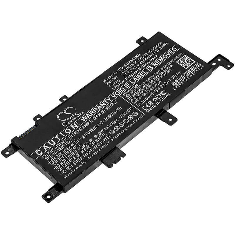 Battery For Asus, A580b, A580uba7100 7.6v, 4900mah - 37.24wh Notebook, Laptop Cameron Sino Technology Limited