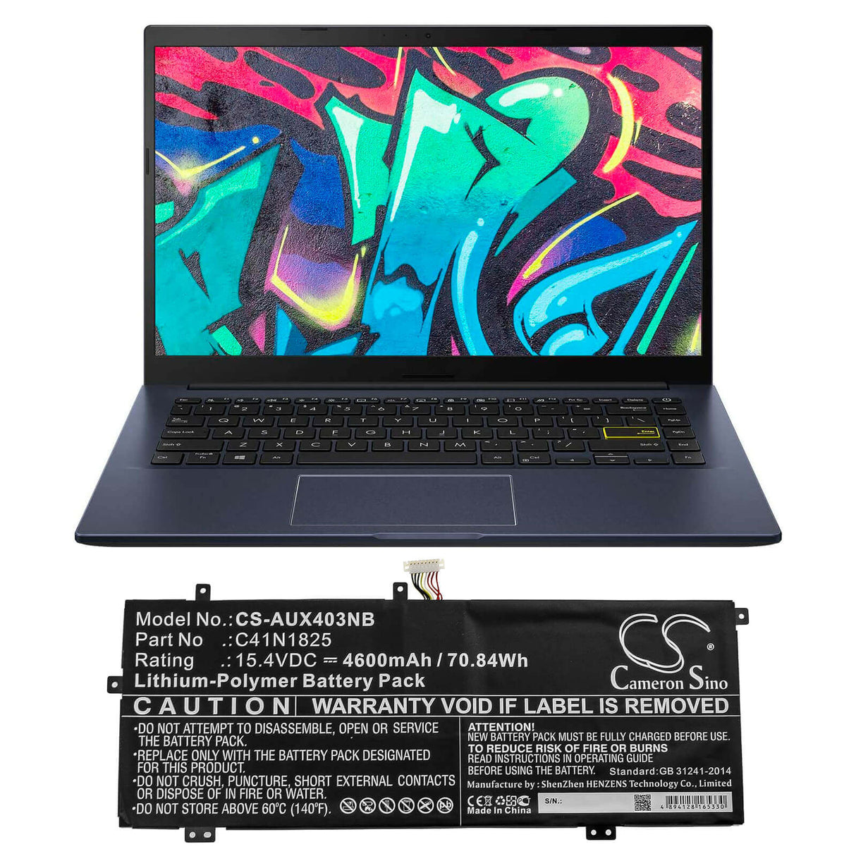 Battery For Asus, Adol I403fa, Adol14f, I403fa 15.4v, 4600mah - 70.84wh Notebook, Laptop Cameron Sino Technology Limited