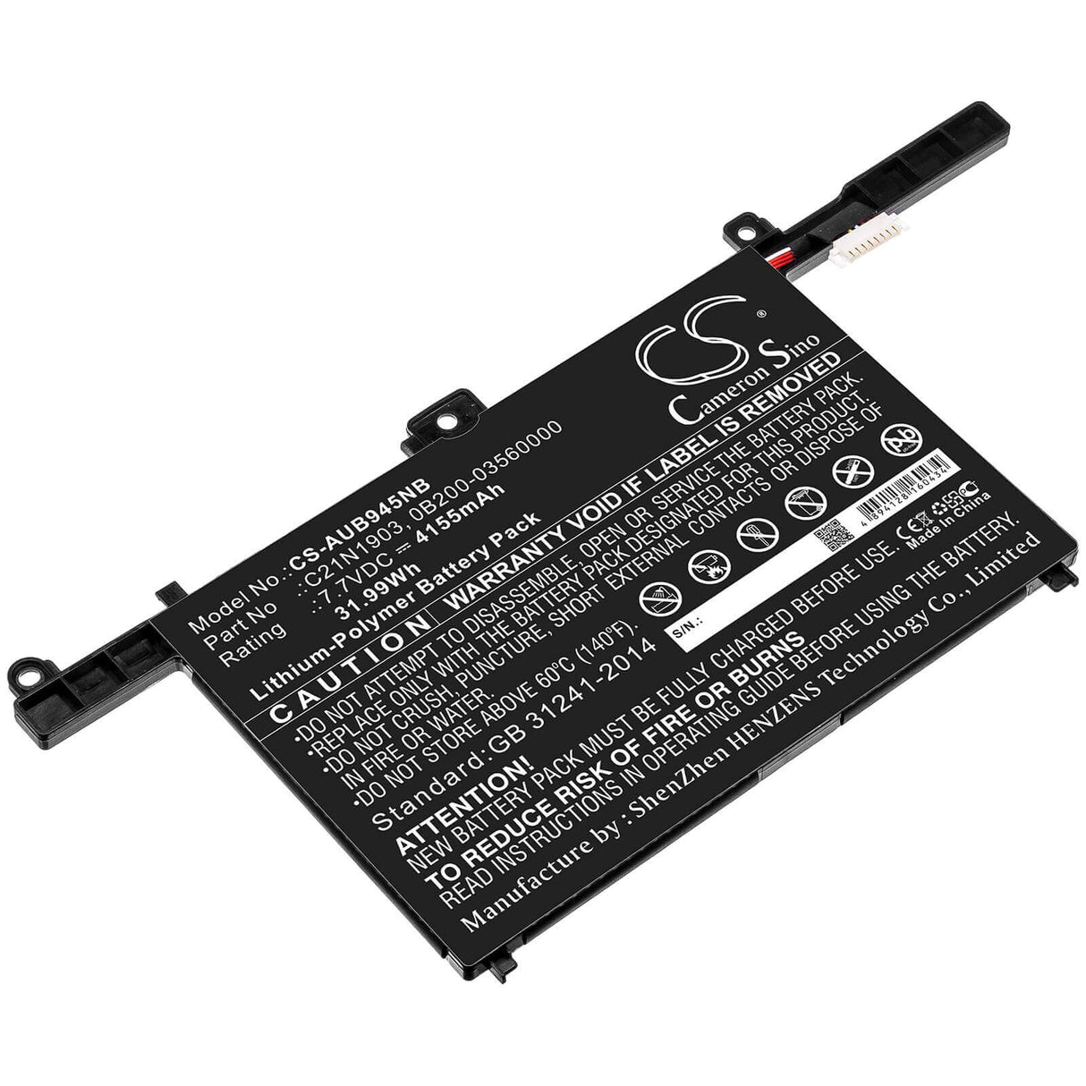 Battery For Asus, B9450, B9450f, B9450fa 7.7v, 4155mah - 31.99wh Notebook, Laptop Cameron Sino Technology Limited