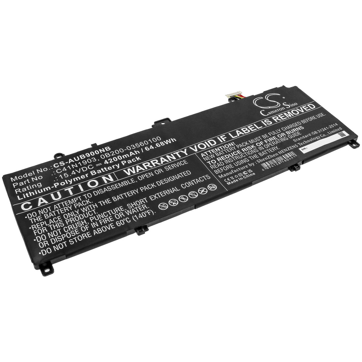 Battery For Asus, B9450fa-bm0160r, B9450fa-bm0161r, B9450fa-bm0162r 15.4v, 4200mah - 64.68wh Notebook, Laptop Cameron Sino Technology Limited