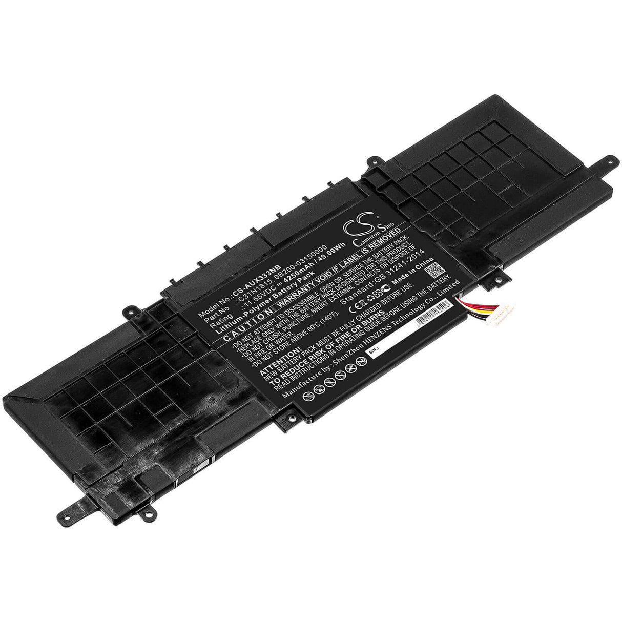 Battery For Asus, Bx333fn, Rx333fa, Rx333fa-a3141t 11.55v, 4250mah - 49.09wh Notebook, Laptop Cameron Sino Technology Limited