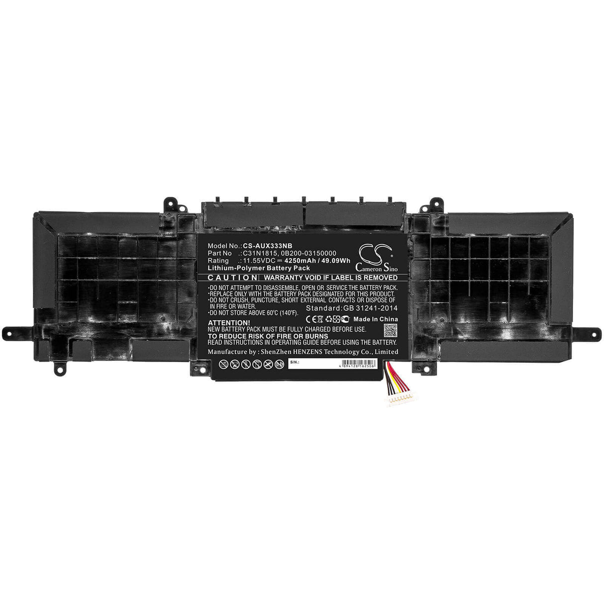 Battery For Asus, Bx333fn, Rx333fa, Rx333fa-a3141t 11.55v, 4250mah - 49.09wh Notebook, Laptop Cameron Sino Technology Limited