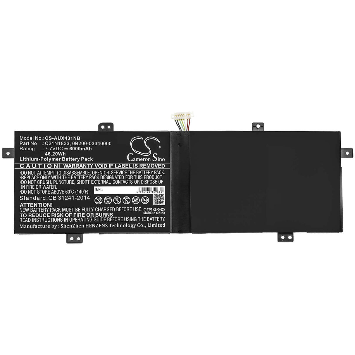Battery For Asus, Bx431fa, Bx431fb, K431fa 7.7v, 6000mah - 46.20wh Notebook, Laptop Cameron Sino Technology Limited