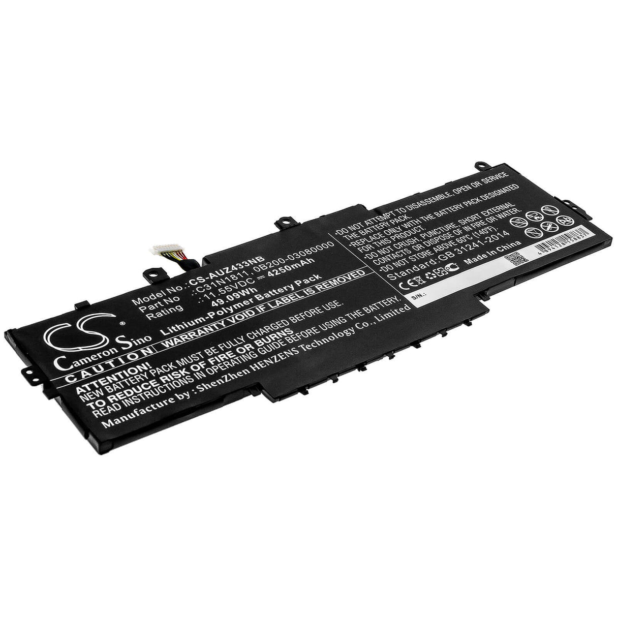 Battery For Asus, Bx433fn, Deluxe 13, Deluxe14 11.55v, 4250mah - 49.09wh Notebook, Laptop Cameron Sino Technology Limited