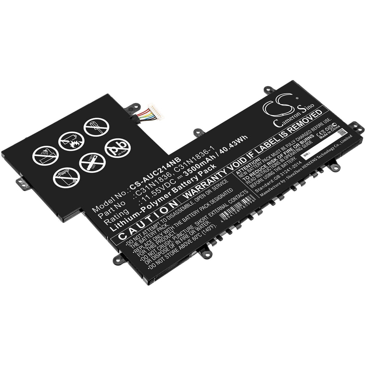 Battery For Asus, C204ma-1a, C204ma-bu0005, C204ma-bu0010 11.55v, 3500mah - 40.43wh Notebook, Laptop Cameron Sino Technology Limited