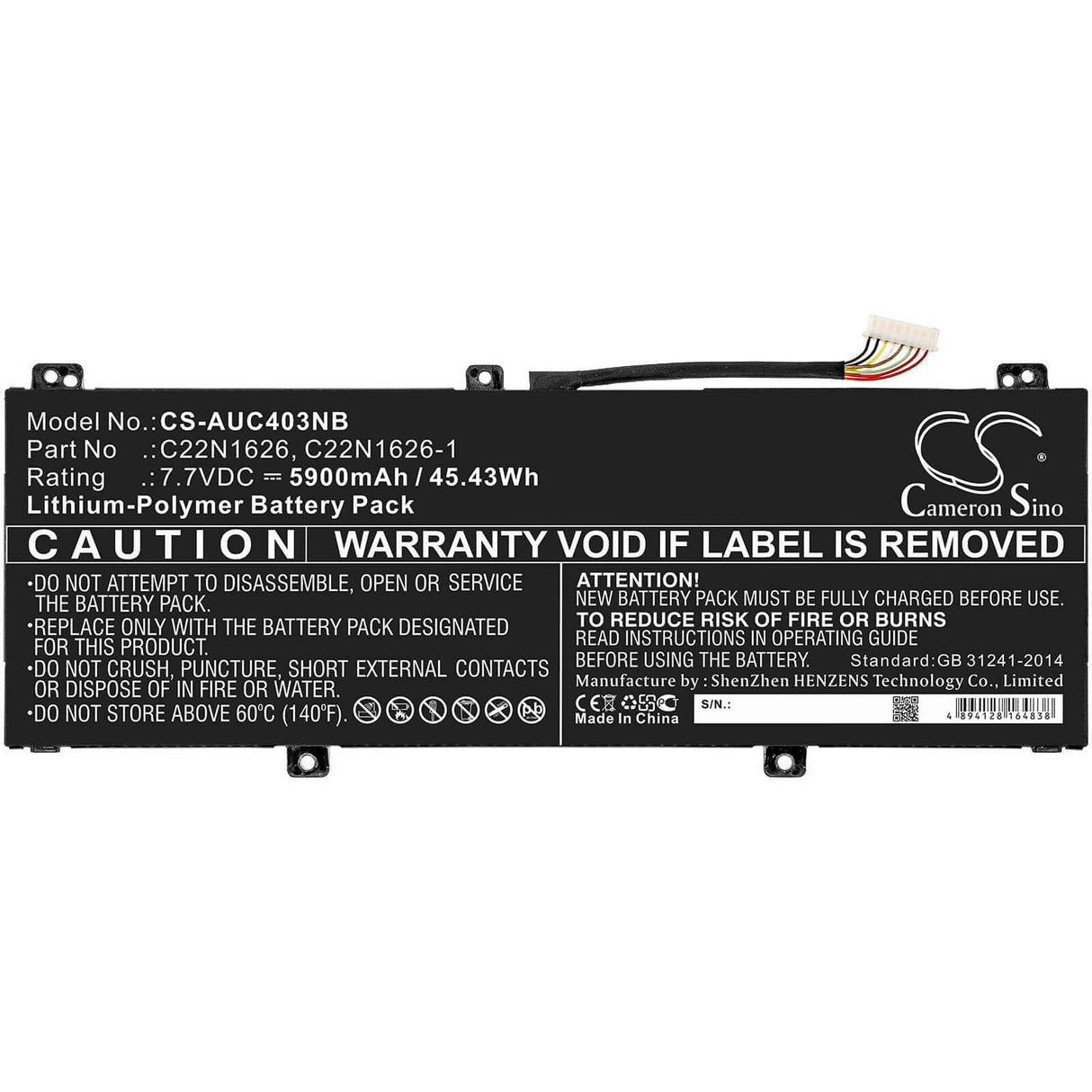 Battery For Asus, C213na, C403na, Chromebook C403na 7.7v, 5900mah - 45.43wh Notebook, Laptop Cameron Sino Technology Limited