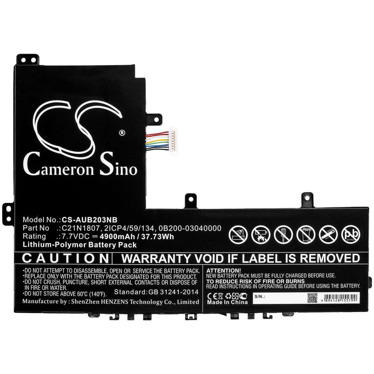 Notebook Battery For Asus, C223na, C223na-1a, C223na-1b 7.7v, 4900mah - 37.73wh Notebook, Laptop Cameron Sino Technology Limited