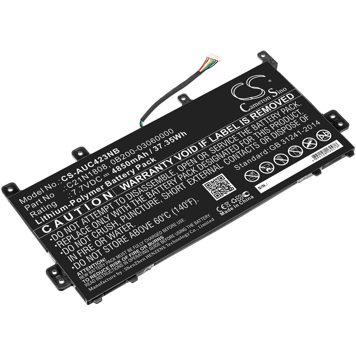 Battery For Asus, C423, C423na, C423na-0031an4200 7.7v, 4850mah - 37.35wh Notebook, Laptop Cameron Sino Technology Limited