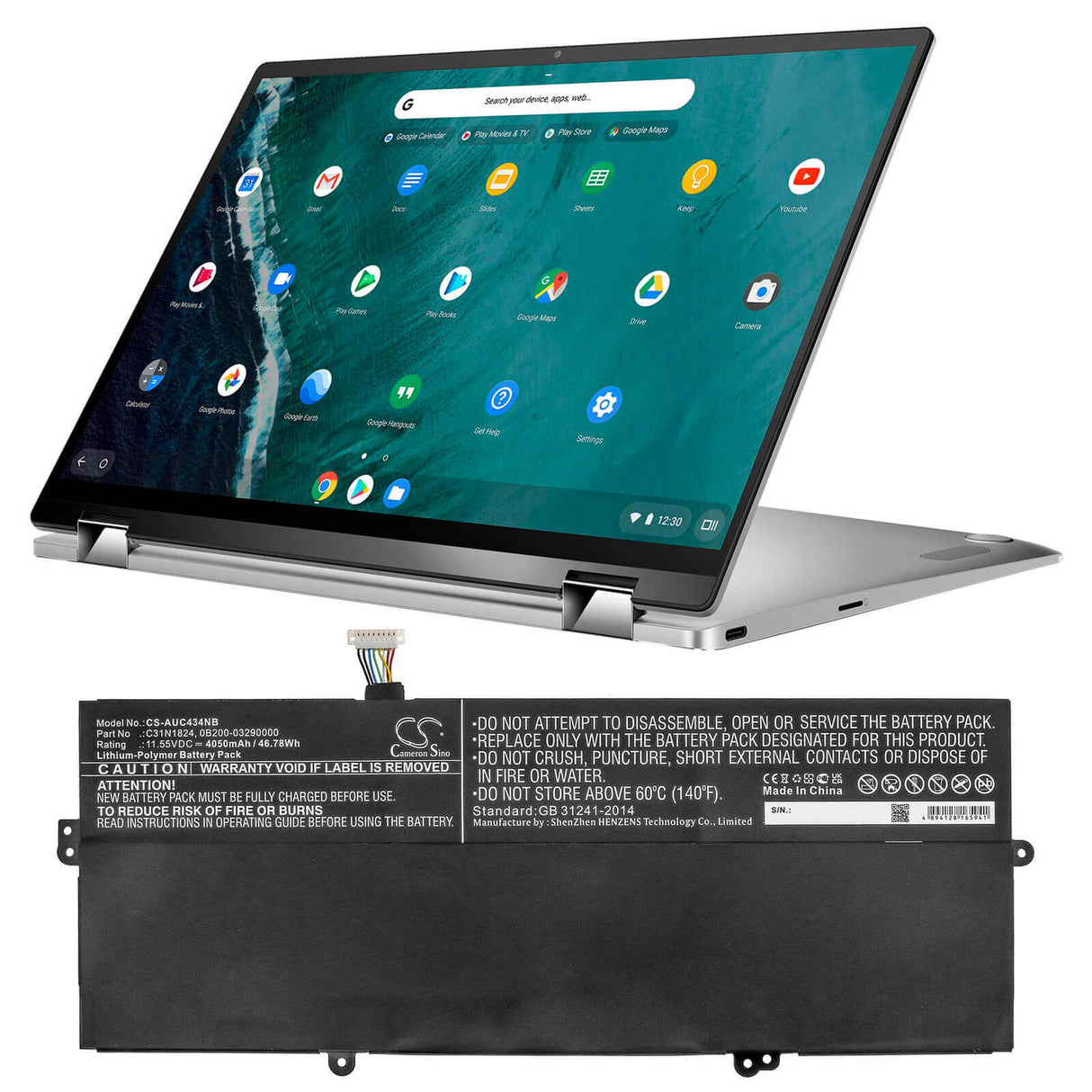 Notebook battery For Asus, C434ta, C434ta-ai0041, C434ta-ai0045 11.55v, 4050mah - 46.78wh Notebook, Laptop Cameron Sino Technology Limited