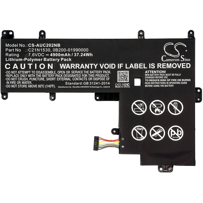 Battery For Asus, Chromebook C202, Chromebook C202sa 7.6v, 4900mah - 37.24wh Notebook, Laptop Cameron Sino Technology Limited