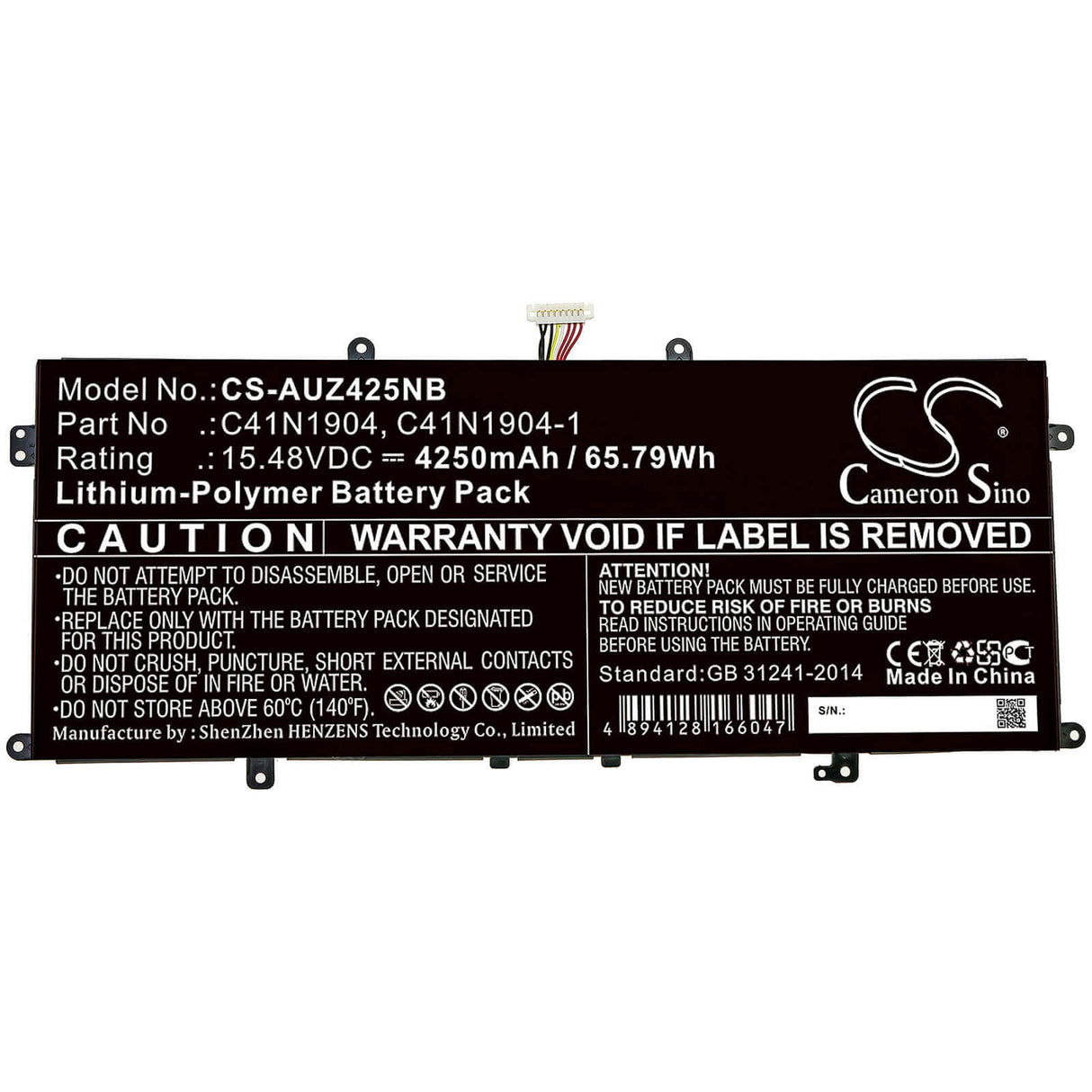Notebook battery For Asus, Deluxe 14s, Ux425ia, X435ea 15.48v, 4250mah - 65.79wh Notebook, Laptop Cameron Sino Technology Limited