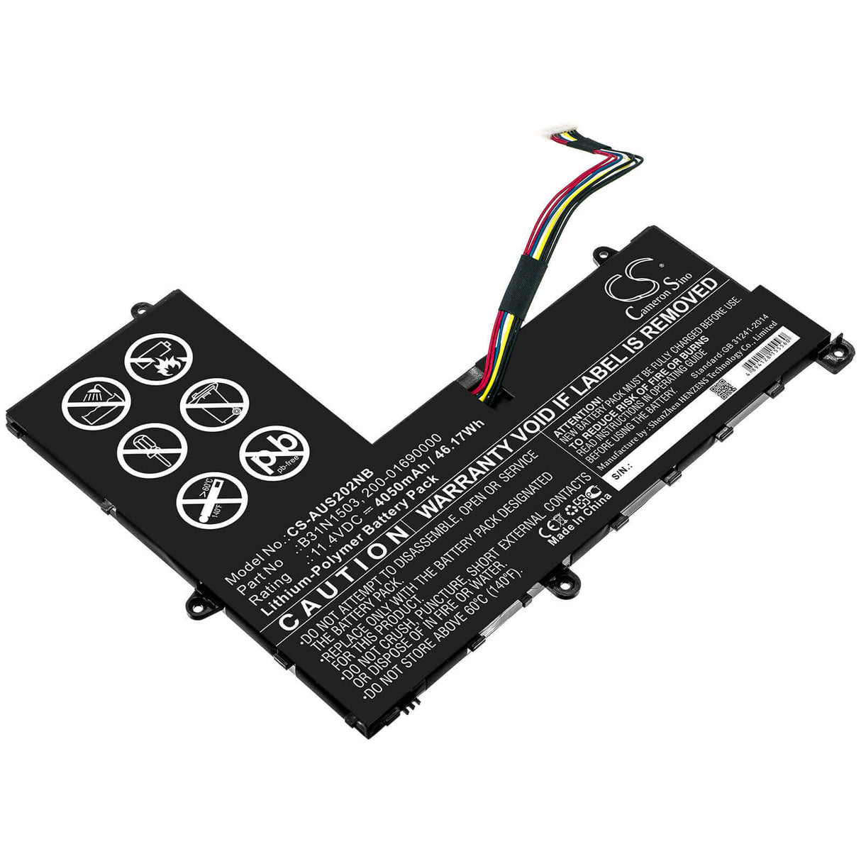 Battery For Asus, E202sa, E202sa Serie, E202sa-1a 11.4v, 4050mah - 46.17wh Notebook, Laptop Cameron Sino Technology Limited