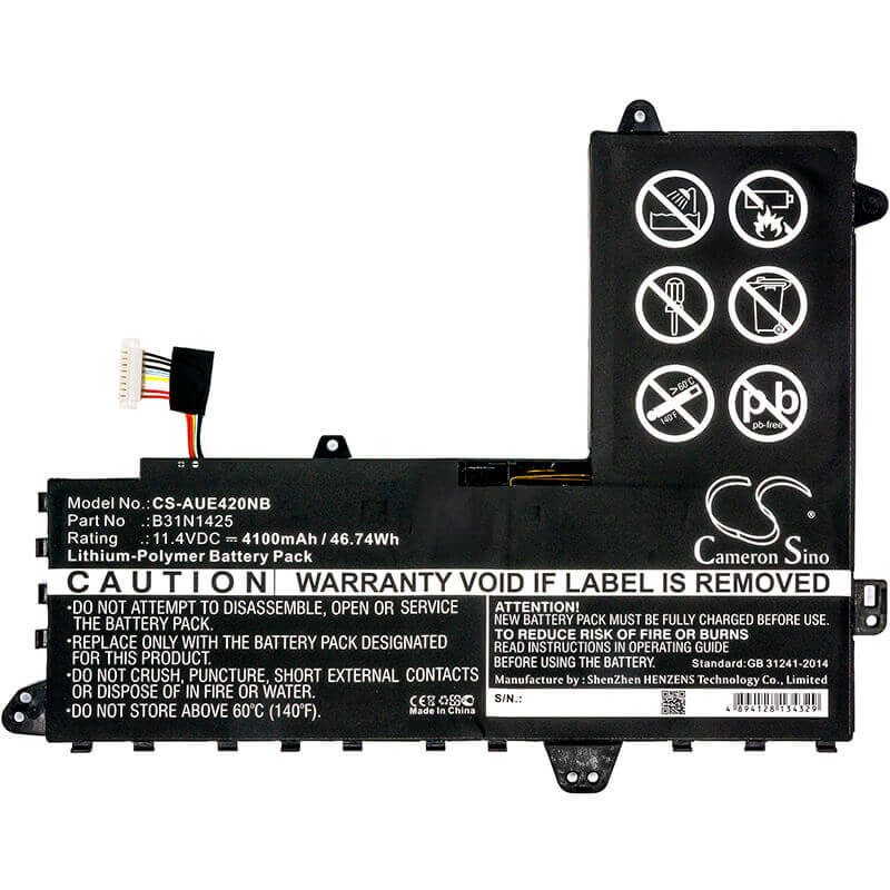 Battery For Asus, E402ma, Eeebook E402ma, Eeebook E402ma-wx000 11.4v, 4100mah - 46.74wh Notebook, Laptop Cameron Sino Technology Limited