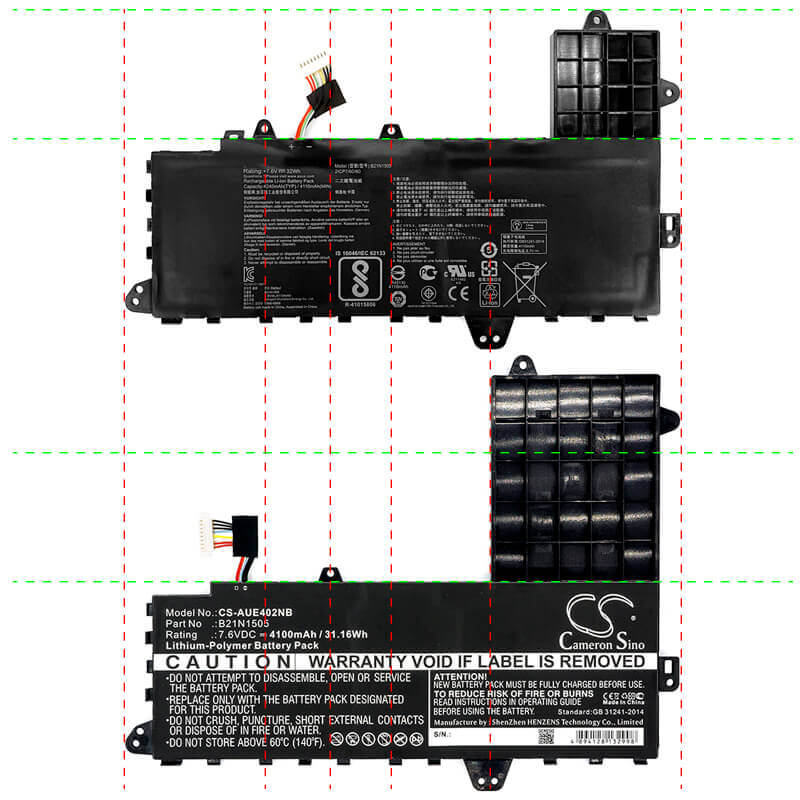 Notebook battery For Asus, E402s, E402sa, E502s 7.6v, 4100mah - 31.16wh Notebook, Laptop Cameron Sino Technology Limited