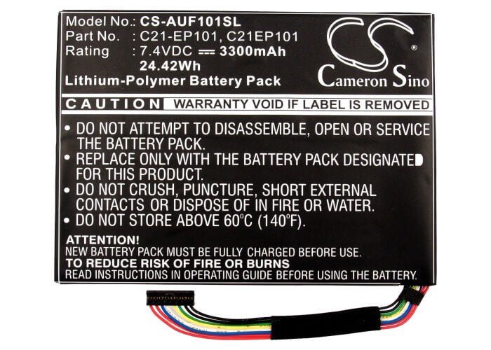 Tablet Battery For Asus Eee Transformer Tf101, Eee Pad Transformer Tr101 Prefix, 7.4v, 12.21Wh Tablet Cameron Sino Technology Limited