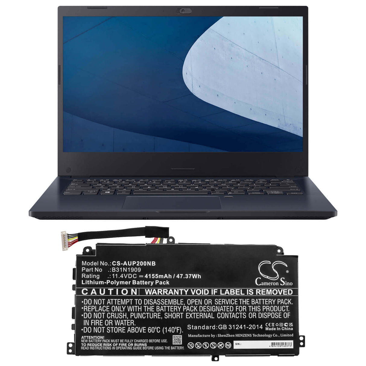 Battery For Asus, Expertbook P2 P2451, Expertbook P2 P2451fa-eb0091r 11.4v, 4155mah - 47.37wh Notebook, Laptop Cameron Sino Technology Limited