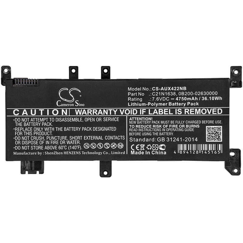 Battery For Asus, F442ur, Vivobook 14 X442u 7.6v, 4750mah - 36.10wh Notebook, Laptop Cameron Sino Technology Limited