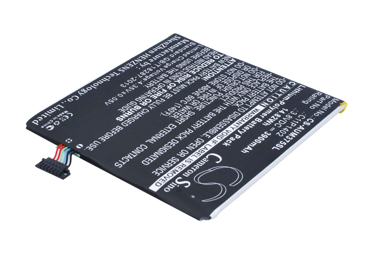 3.8V, Li-Polymer, 3900mAh, Tablet battery fits Asus, C11p1402, Fe375cg, Fe375cxg, 14.82Wh Tablet Cameron Sino Technology Limited
