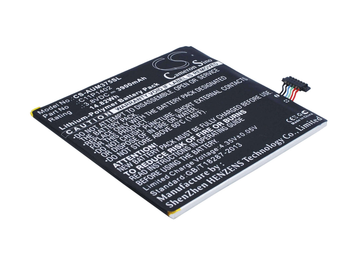 3.8V, Li-Polymer, 3900mAh, Tablet battery fits Asus, C11p1402, Fe375cg, Fe375cxg, 14.82Wh Tablet Cameron Sino Technology Limited