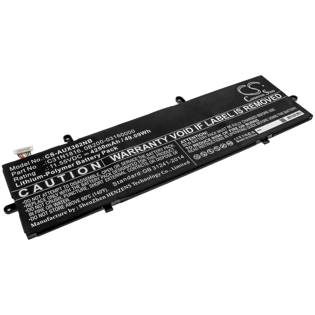 Battery For Asus, Flip Ux362, Q326fa, Q326fa-bi7t13 11.55v, 4250mah - 49.09wh Notebook, Laptop Cameron Sino Technology Limited