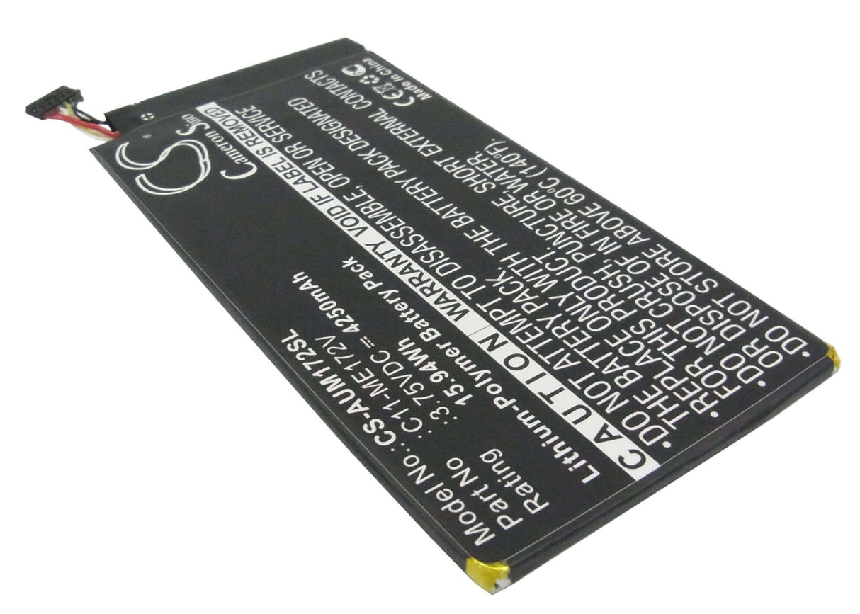 3.75V, Li-Polymer, 4250mAh, Tablet battery fits Asus, C11-me172v, Fonepad 7", K004, 15.94Wh Tablet Cameron Sino Technology Limited
