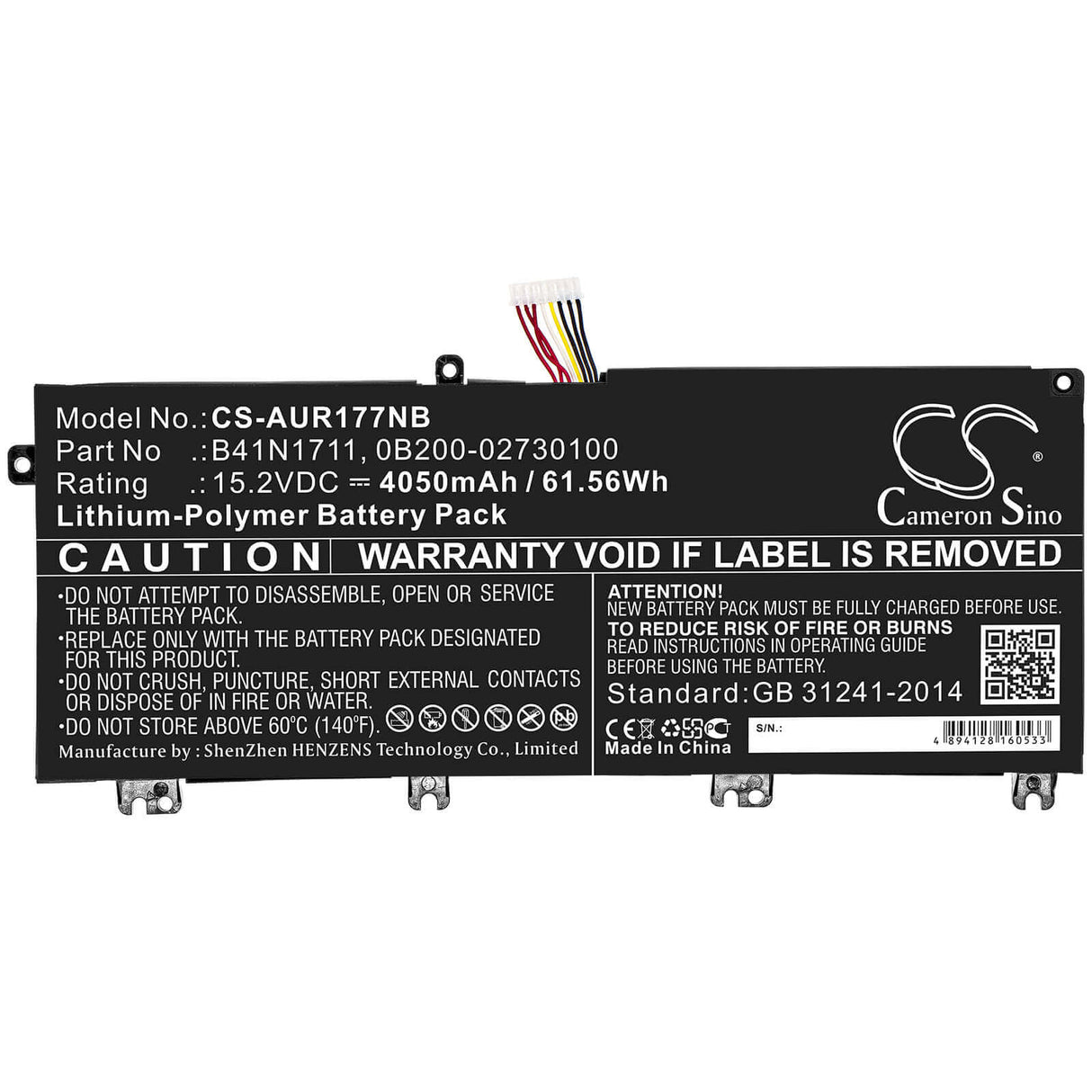 Battery For Asus, Fx503vd-0072c7300hq, Fx503vd-dm002t, Fx503vd-dm044t 15.2v, 4050mah - 61.56wh Notebook, Laptop Cameron Sino Technology Limited
