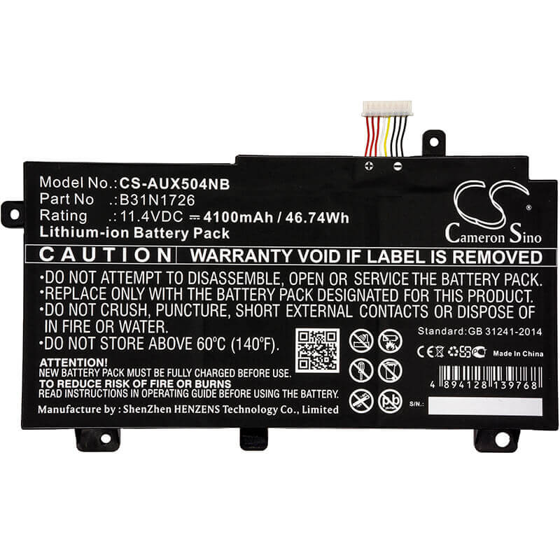 Notebook battery For Asus, Fx504, Fx504g, Fx504gd 11.4v, 4100mah - 46.74wh Notebook, Laptop Cameron Sino Technology Limited