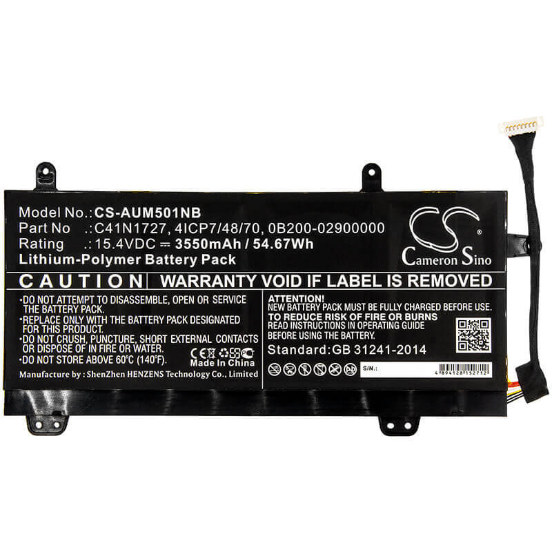 Battery For Asus, Gm501gm, Gm501gm-0021a8750h, Gm501gm-ei003t 15.4v, 3550mah - 54.67wh Notebook, Laptop Cameron Sino Technology Limited