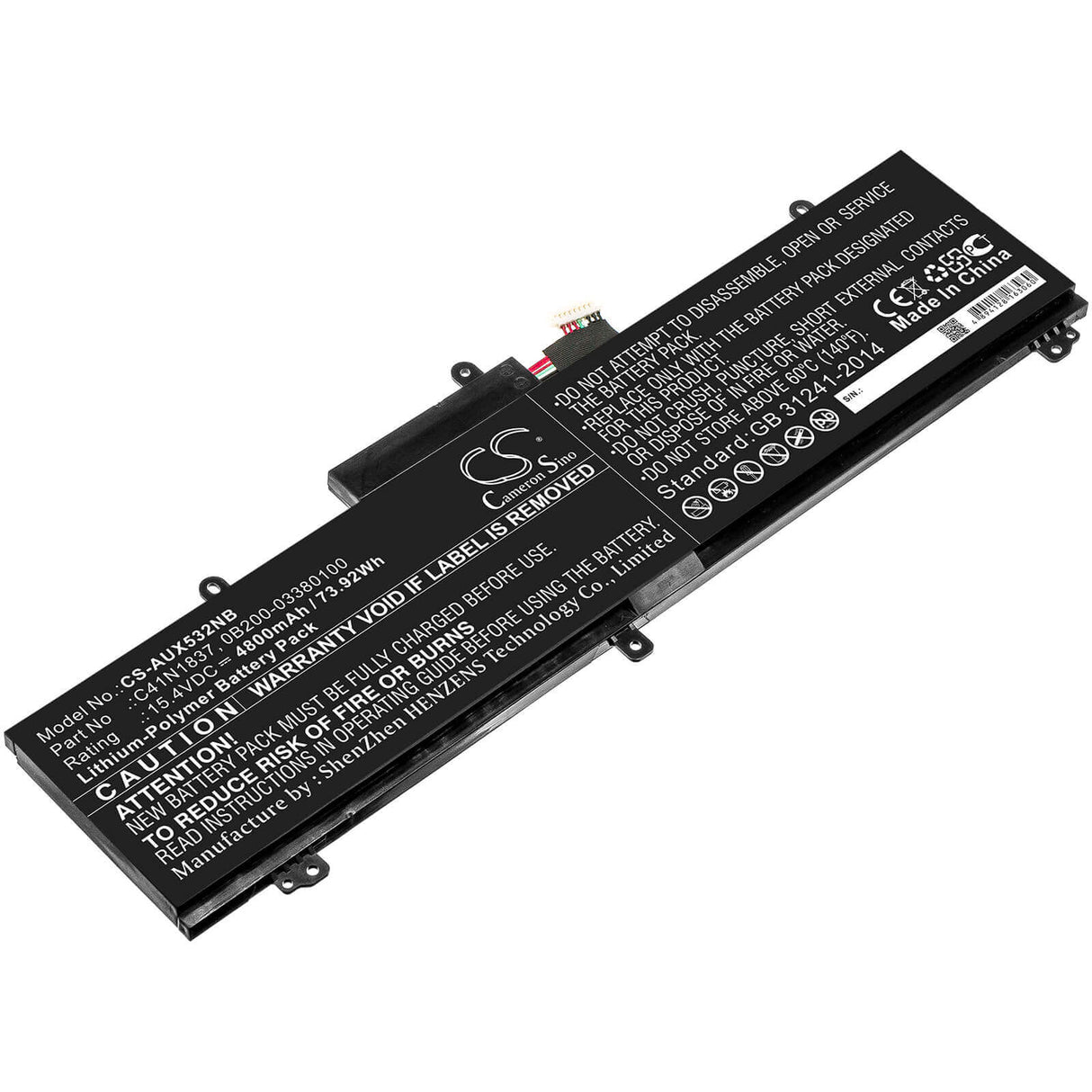 Battery For Asus, Gu502du, Gu502gu, Gu502gu-az047t 15.4v, 4800mah - 73.92wh Notebook, Laptop Cameron Sino Technology Limited