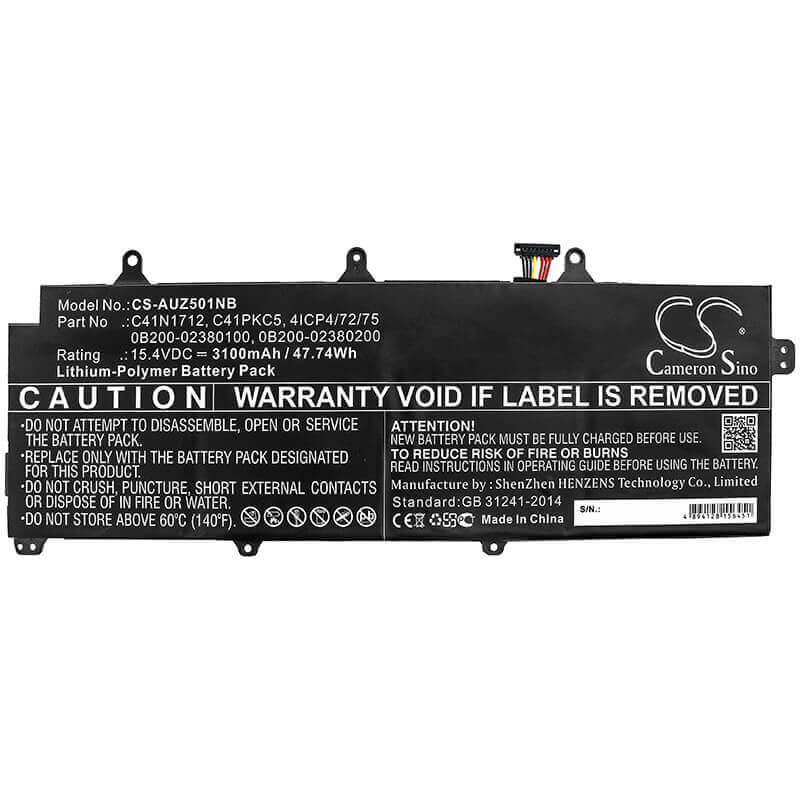 Battery For Asus, Gx501, Gx501g 15.4v, 3100mah - 47.74wh Notebook, Laptop Cameron Sino Technology Limited