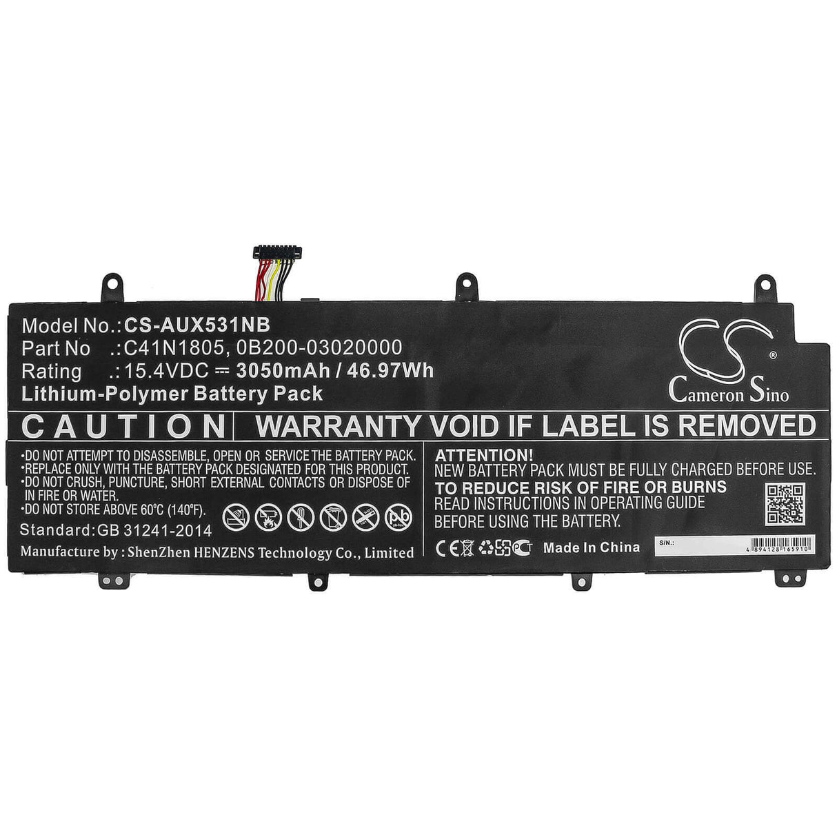 Battery For Asus, Gx531, Gx531gm, Gx531gs 15.4v, 3050mah - 46.97wh Notebook, Laptop Cameron Sino Technology Limited
