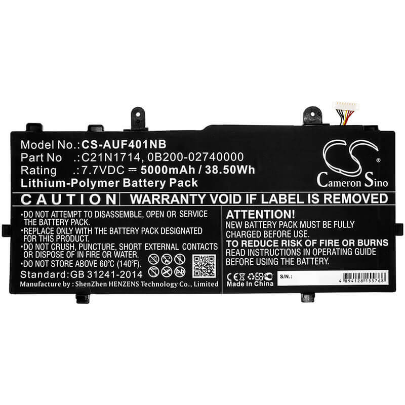 Battery For Asus, J401ca, J401ma, J401na 7.7v, 5000mah - 38.50wh Notebook, Laptop Cameron Sino Technology Limited