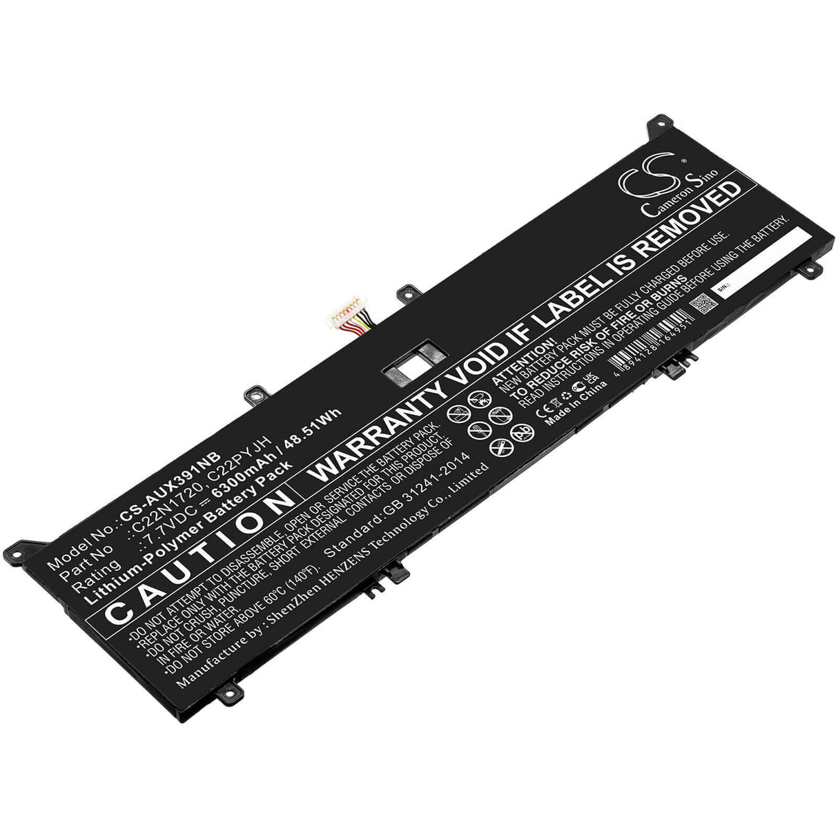 Battery For Asus, Ling Yao X, Ux391, Ux391fa 7.7v, 6300mah - 48.51wh Batteries for Electronics Cameron Sino Technology Limited (Suspended)