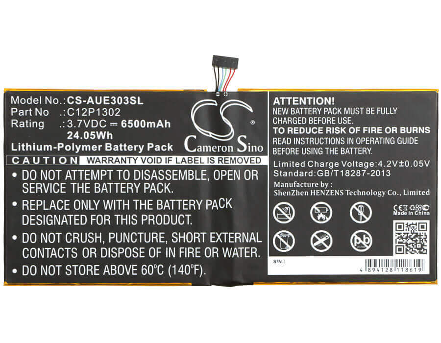 Battery For Asus, Memo Pad 10 Me302c, Memo Pad 10 Me302kl 3.7v, 6500mah - 24.05wh Batteries for Electronics Cameron Sino Technology Limited (Suspended)