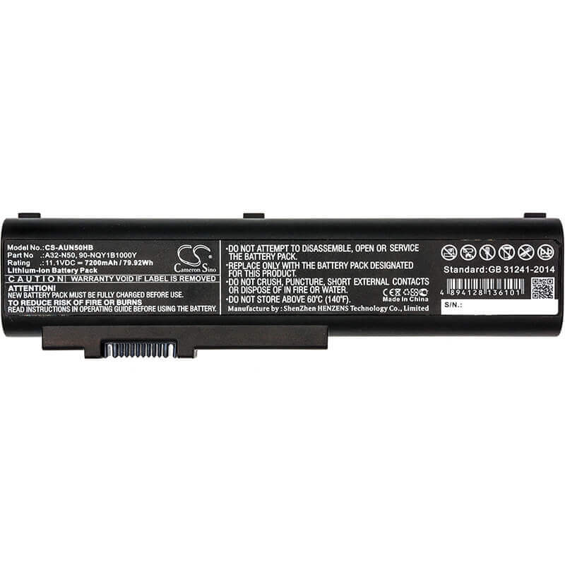 Battery For Asus N50, N50a, N50e 11.1v, 7200mah - 79.92wh Notebook, Laptop Cameron Sino Technology Limited