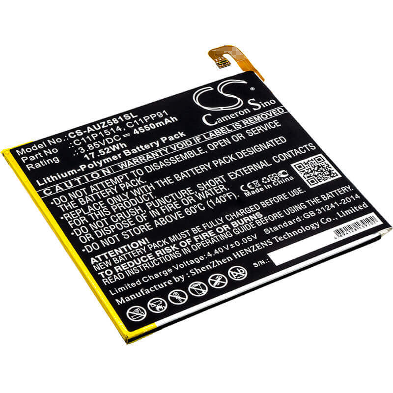 3.85V, Li-Polymer, 4550mAh, Tablet battery fits Asus, 0b200-01970000, P008, Z581kl, 17.52Wh Tablet Cameron Sino Technology Limited