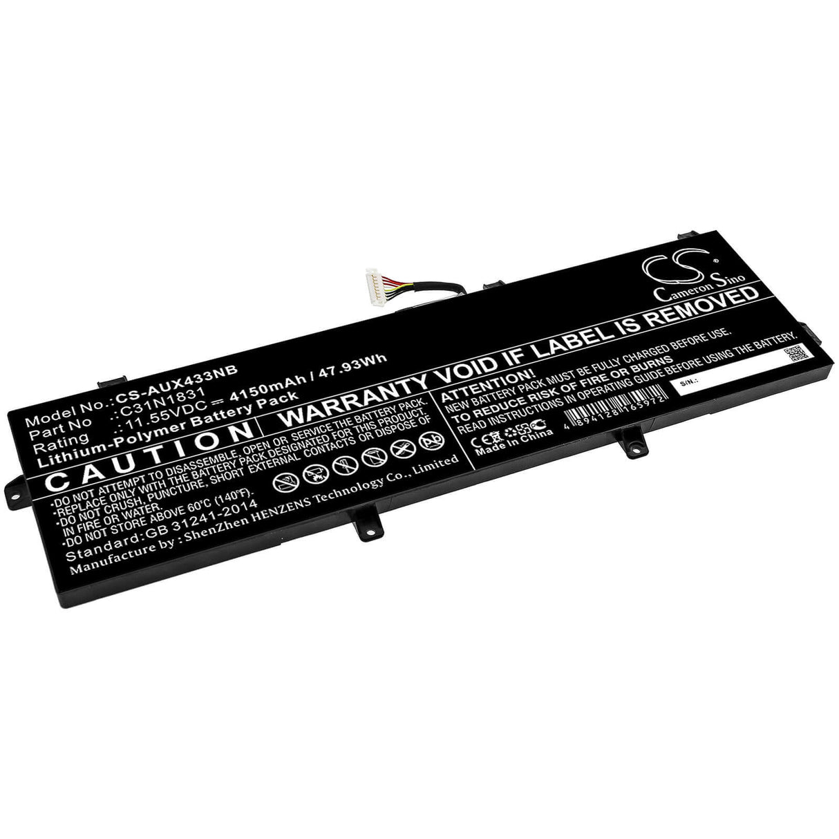 Battery For Asus, P3540fa, P3540fa-0091a8265u, P3540fa-0101a8565u 11.55v, 4150mah - 47.93wh Notebook, Laptop Cameron Sino Technology Limited