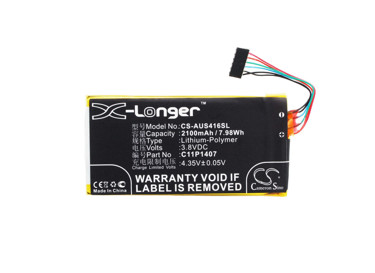 3.8V, Li-Polymer, 2100mAh, SmartPhone battery fits Asus, 0b200-01140000, C11phjm, Padfone X Mini Station, 7.98Wh Mobile, SmartPhone Cameron Sino Technology Limited (Smartphone)
