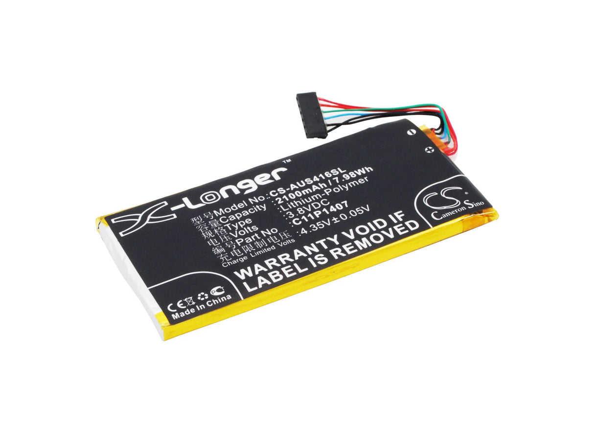 3.8V, Li-Polymer, 2100mAh, SmartPhone battery fits Asus, 0b200-01140000, C11phjm, Padfone X Mini Station, 7.98Wh Mobile, SmartPhone Cameron Sino Technology Limited (Smartphone)