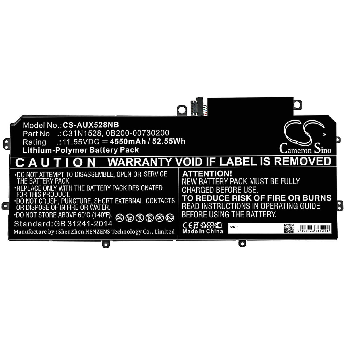 Battery For Asus, Q324ca, Ux360ca, Ux360ca-1a 11.55v, 4550mah - 52.55wh Notebook, Laptop Cameron Sino Technology Limited