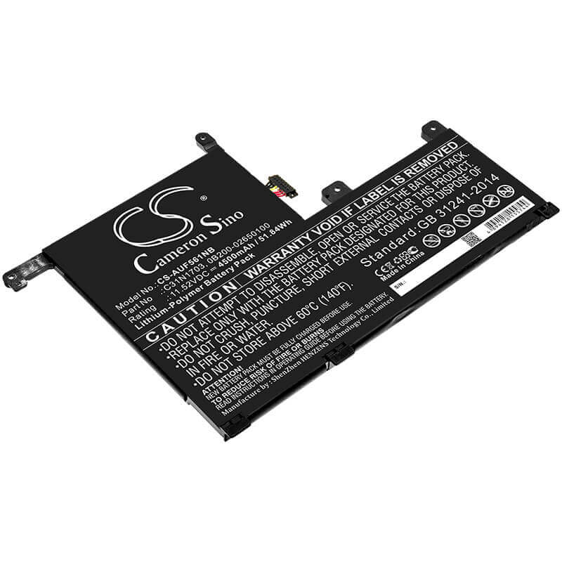 Battery For Asus, Q505ua, Q505ua-bi5t7, Q505ua-bi5t9 11.52v, 4500mah - 51.84wh Notebook, Laptop Cameron Sino Technology Limited