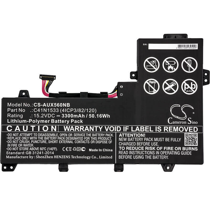 Battery For Asus, Q524u, Q524uq-bbi7t14, Q534u 15.2v, 3300mah - 50.16wh Notebook, Laptop Cameron Sino Technology Limited