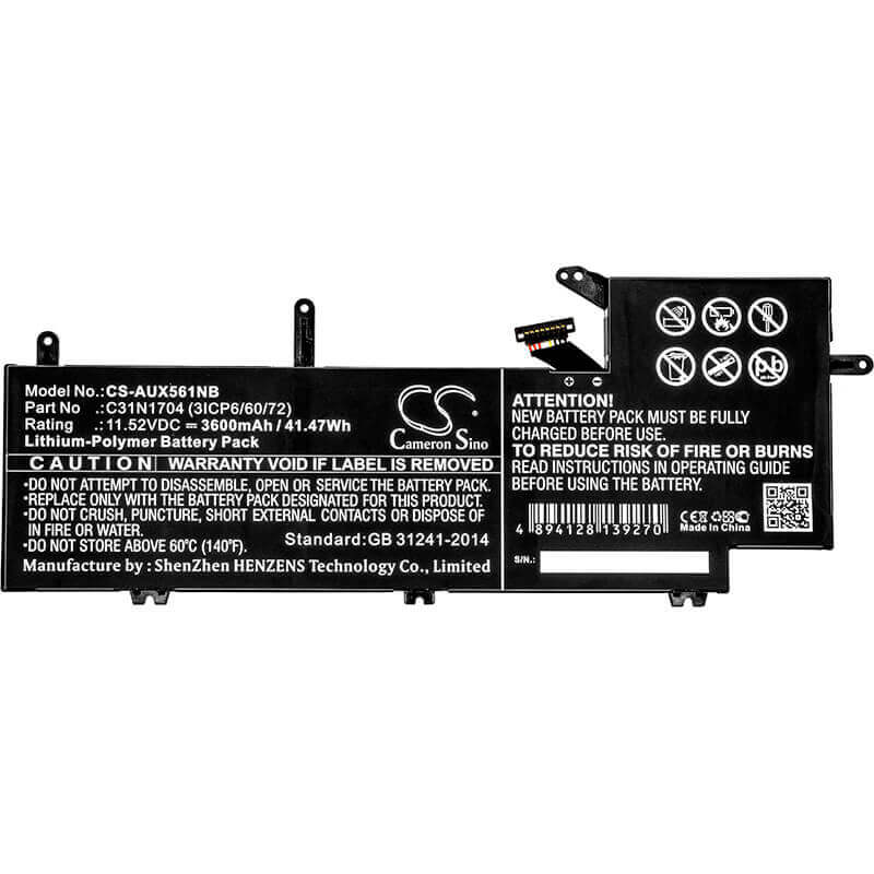 Battery For Asus, Q535u, Q535ud, Q535ud-bi7t11 11.52v, 3600mah - 41.47wh Notebook, Laptop Cameron Sino Technology Limited