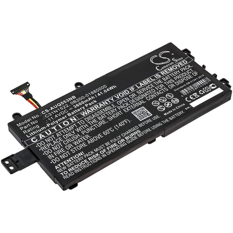 Battery For Asus, Q553u, Q553ub-bsi7t13 11.4v, 3600mah - 41.04wh Notebook, Laptop Cameron Sino Technology Limited