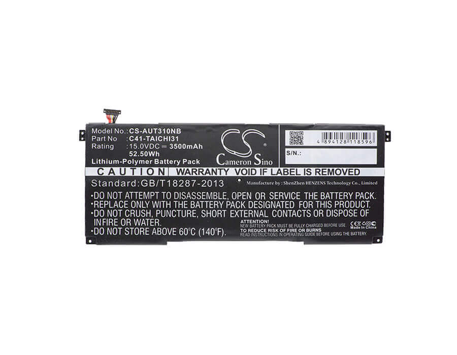 Battery For Asus, Taichi 31, Taichi 31 Dh51, Taichi 31-cx003h 15v, 3500mah - 52.50wh Notebook, Laptop Cameron Sino Technology Limited (Suspended)