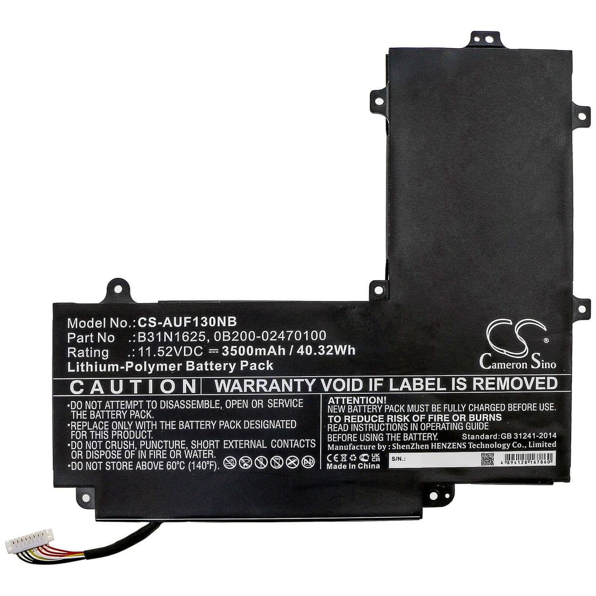 Battery For Asus, Tp203mah, Tp203mah-1e, Tp203mah-1g 11.52v, 3500mah - 40.32wh Notebook, Laptop Cameron Sino Technology Limited