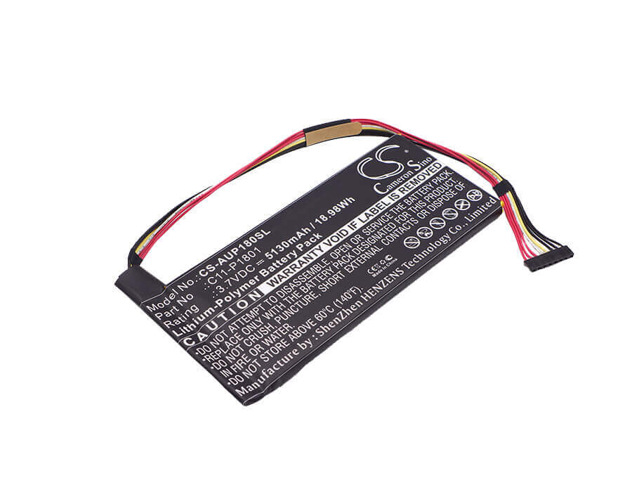 3.7V, Li-Polymer, 5130mAh, Tablet battery fits Asus, C11-p1801, P1801, P1801-b037k, 18.98Wh Tablet Cameron Sino Technology Limited